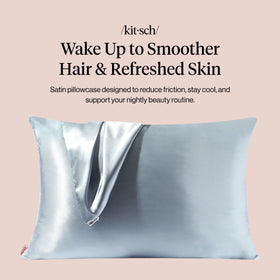 Kitsch satin pillowcase cooling fabric detail for year-round comfort