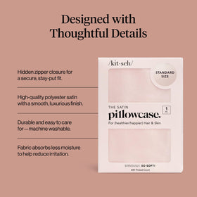Kitsch satin pillowcase cooling fabric keeps you comfortable all night.