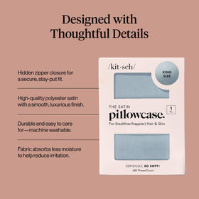 Kitsch satin pillowcase cooling fabric highlighting breathable comfort.