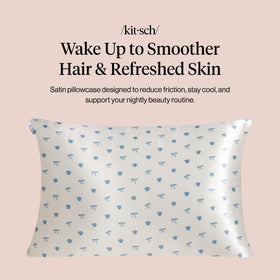 Kitsch satin pillowcase delivers cooling, smooth fabric to reduce friction on hair.