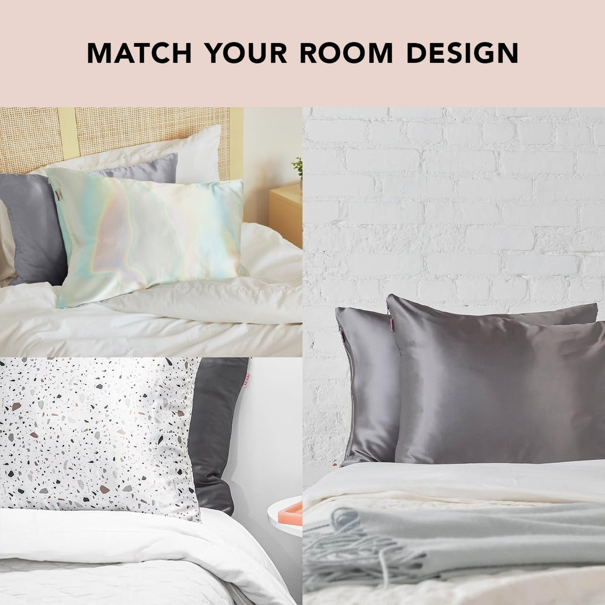 Kitsch satin pillowcase king size 19x36 fits standard pillows.