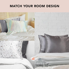 Kitsch satin pillowcase king size 19x36 fits standard pillows.