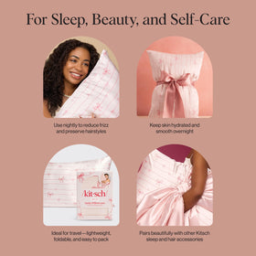 Kitsch satin pillowcase with zipper is easy to care for and long-lasting.