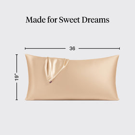 Kitsch satin pillowcase reduces friction for smoother hair and skin contact