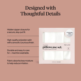 Kitsch satin pillowcase reduces frizz and tangles in hair