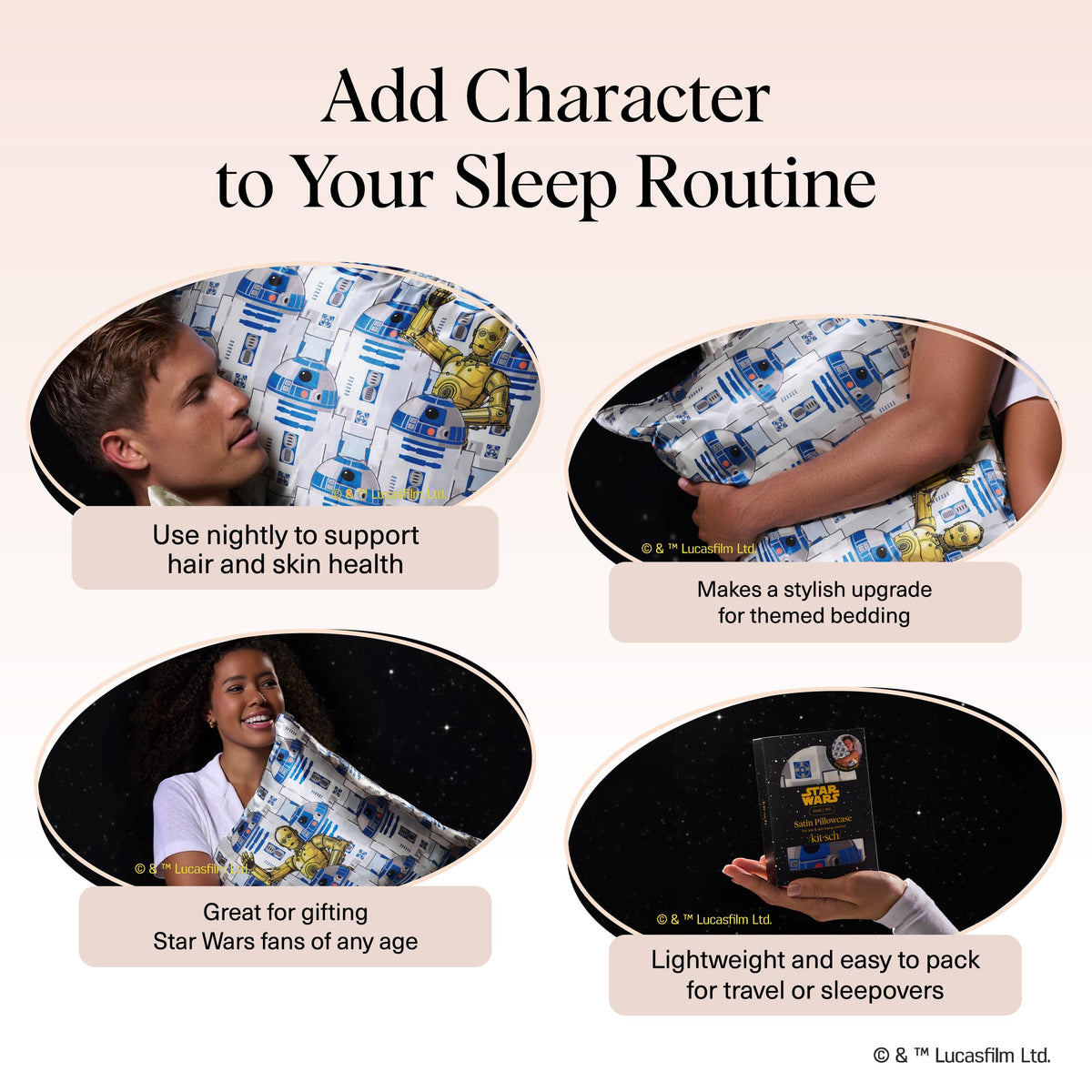 Kitsch satin pillowcase helps reduce frizz and tangles overnight