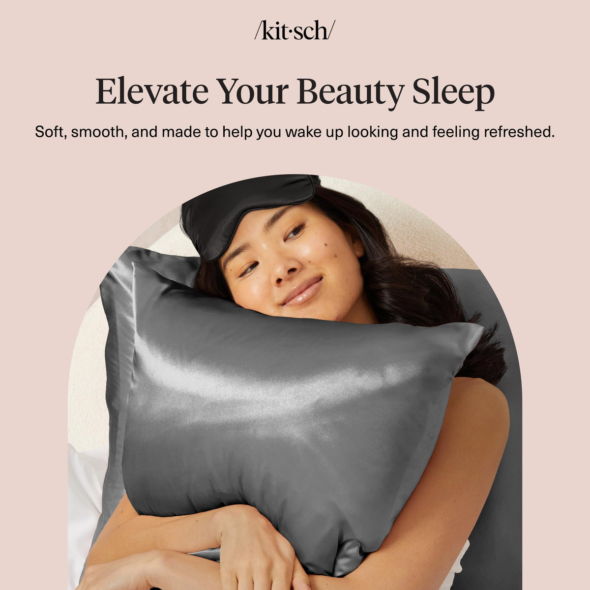 Kitsch satin pillowcase presented in gift-ready packaging.