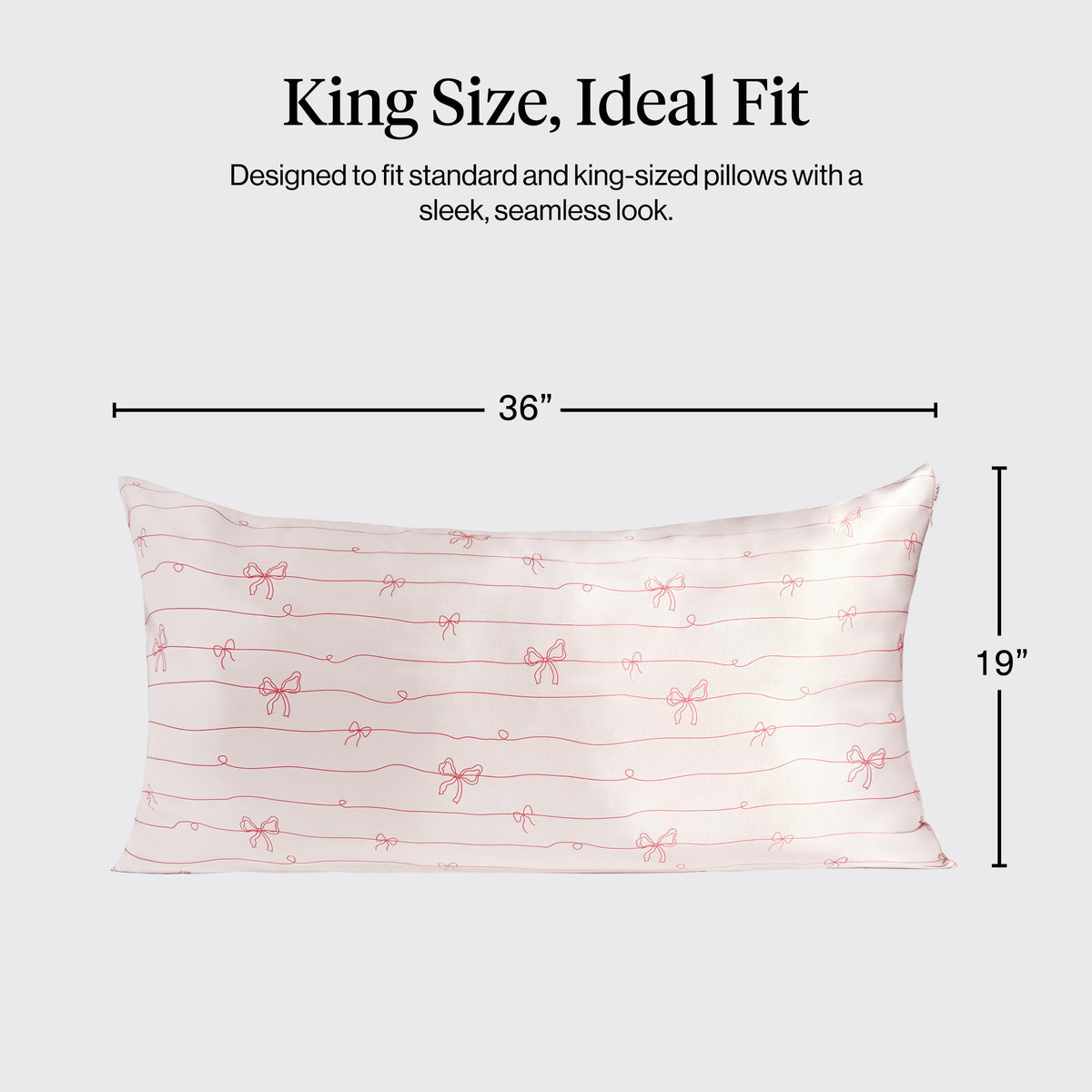 Kitsch satin pillowcase in king size supports comfort and a wrinkle-free look overnight.