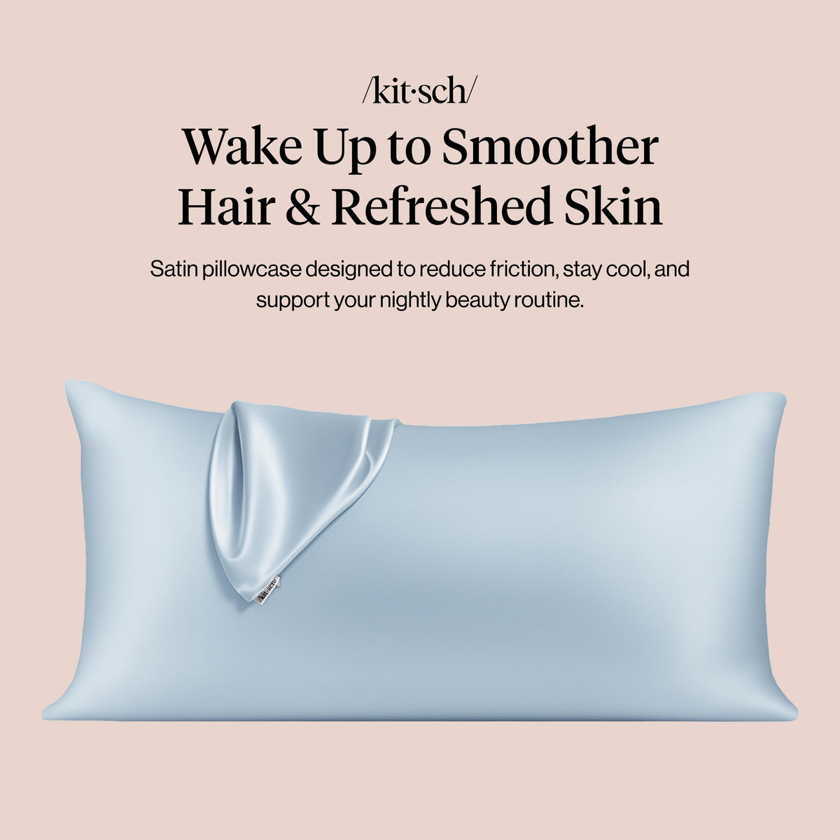 Kitsch satin pillowcase king-size fit covering a large pillow.