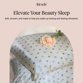 Kitsch machine washable satin pillowcase for easy care.
