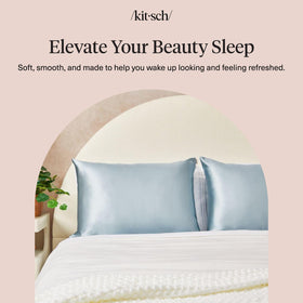 Kitsch satin pillowcase machine-washable label for easy care