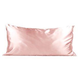 Kitsch satin pillowcase's smooth surface reduces friction on hair.