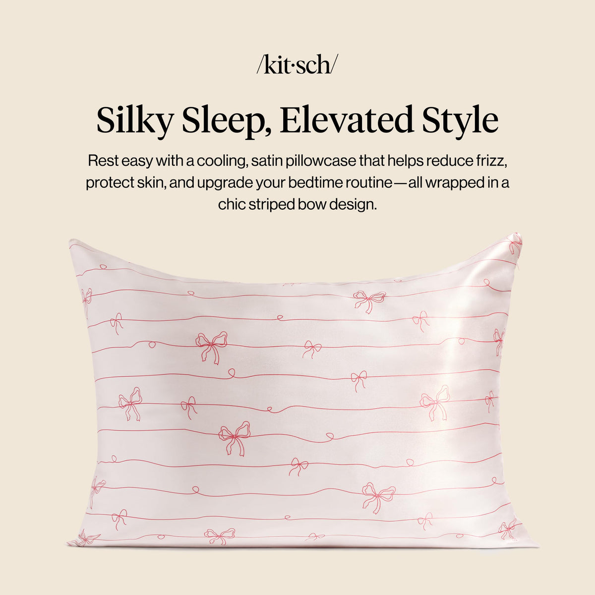 Kitsch satin pillowcase standard size (19x26) fits most pillows securely.