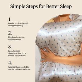 Kitsch standard size satin pillowcase fits most pillows securely.