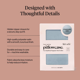Kitsch satin pillowcase wrinkle-free finish visible for smoother mornings