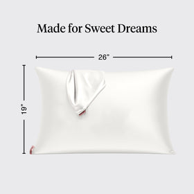 Kitsch satin pillowcase smooth, wrinkle-free surface for mornings