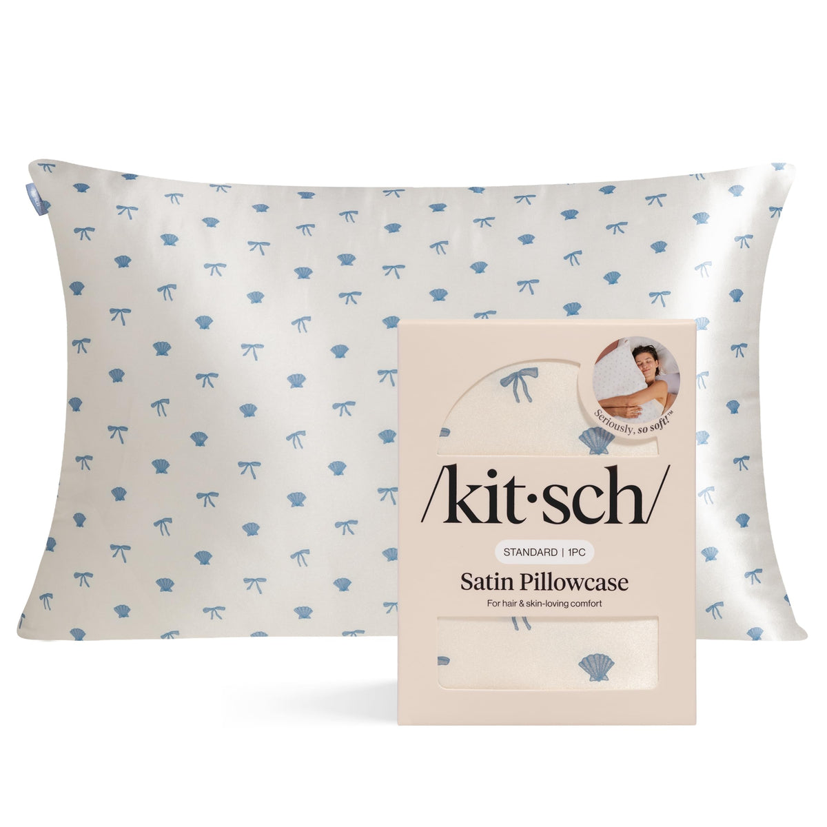 Kitsch satin pillowcase with zipper for secure night’s sleep.