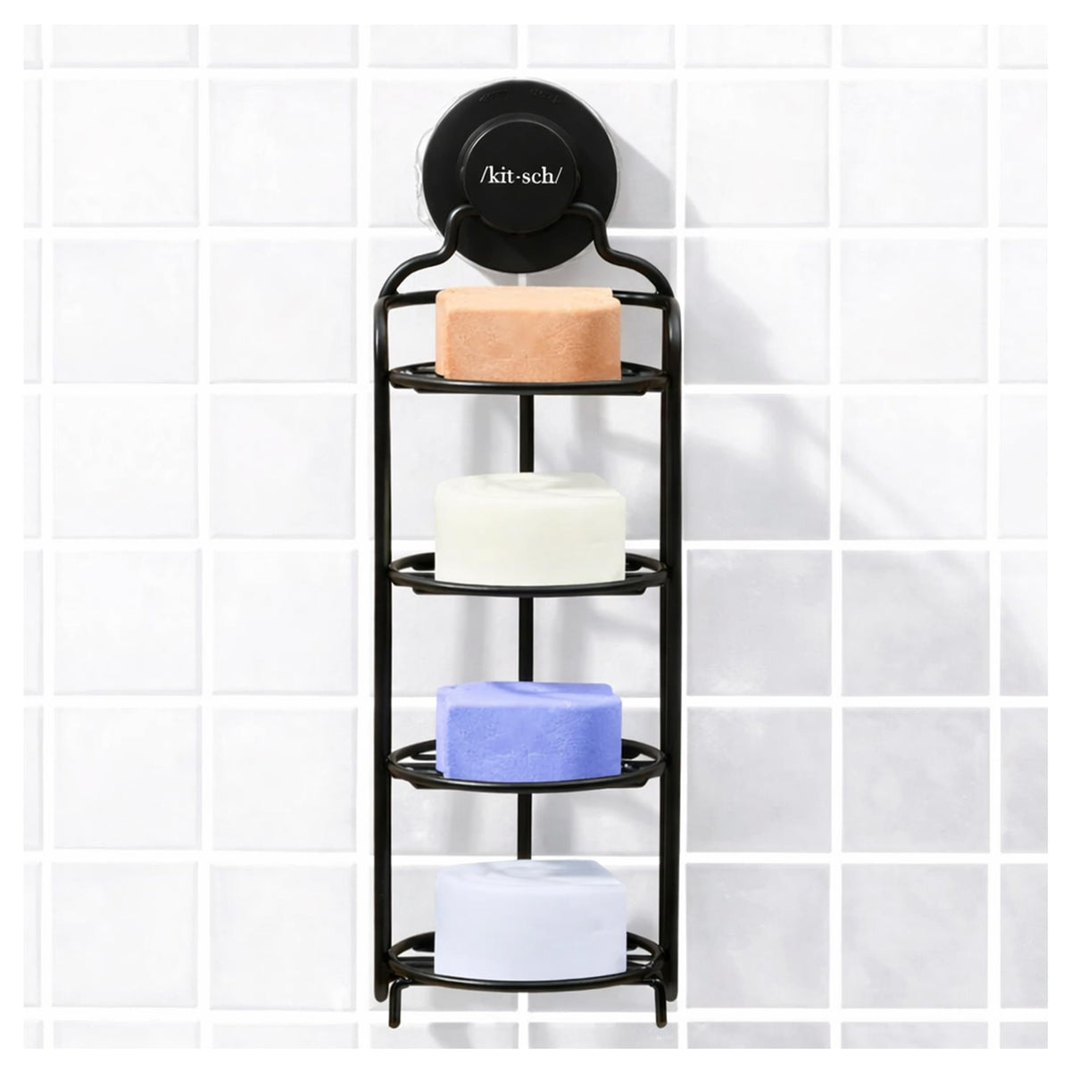 Kitsch self-draining soap holder prevents soggy bars in the shower.