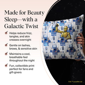 Kitsch star wars satin pillowcase with zipper keeps pillow secure overnight