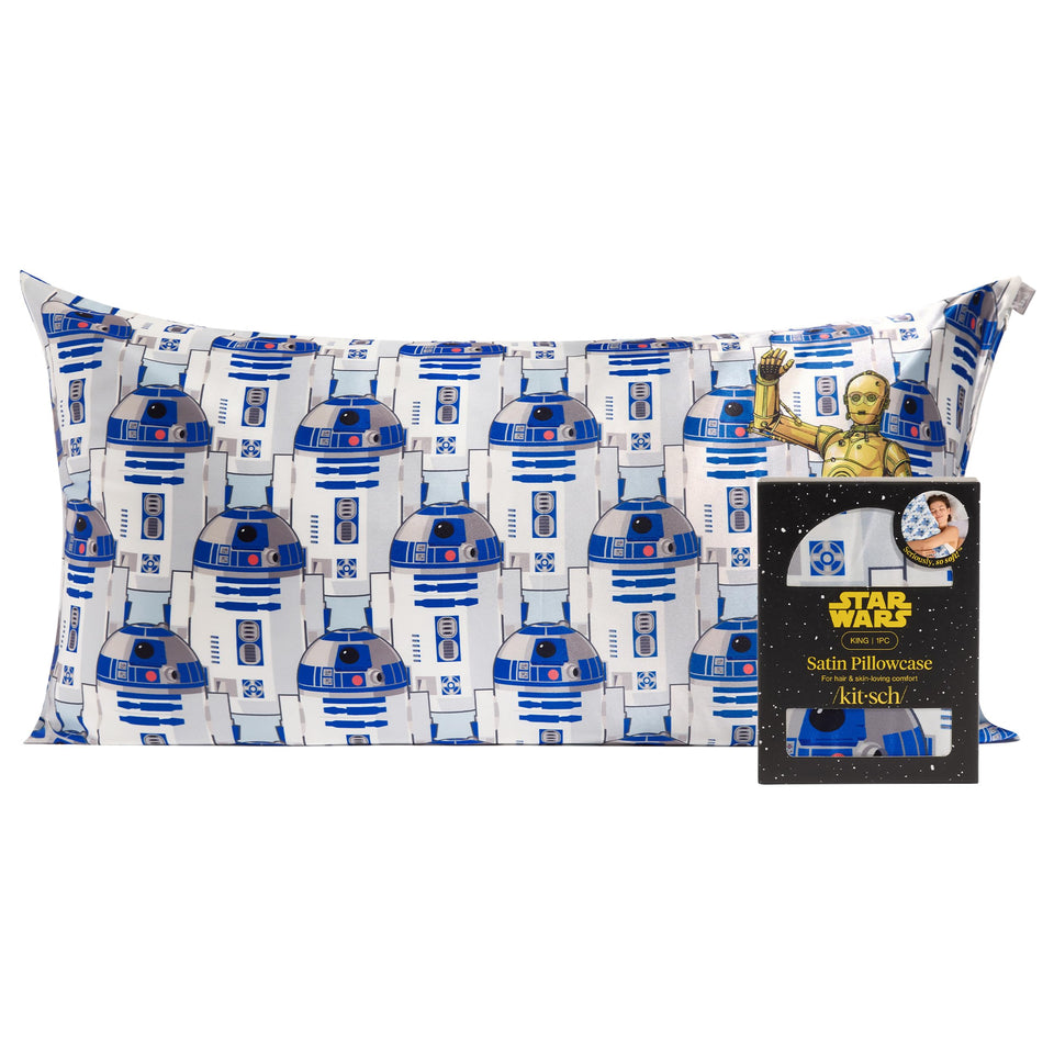 Kitsch Star Wars R2-D2 C-3PO satin pillowcase 19x36 for smoother hair and skin