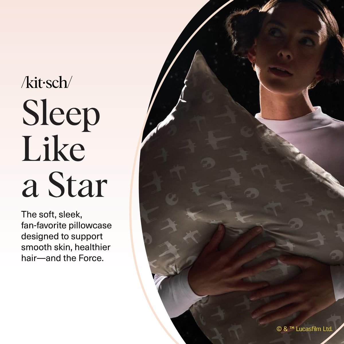 Eco-friendly satin material used in Kitsch Star Wars Rebel Alliance pillowcase