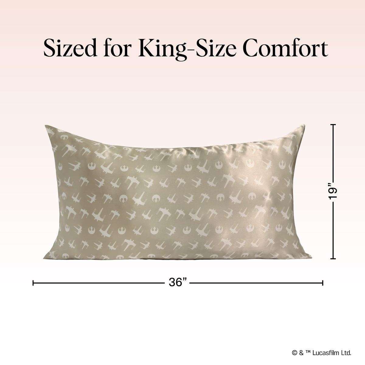 Kitsch Rebel Alliance satin pillowcase 19x36 for cooling sleep.