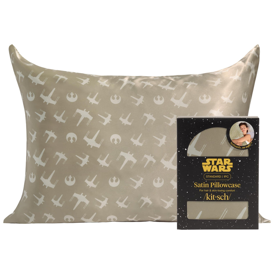 Kitsch Star Wars Rebel Alliance satin pillowcase with zipper for secure sleep