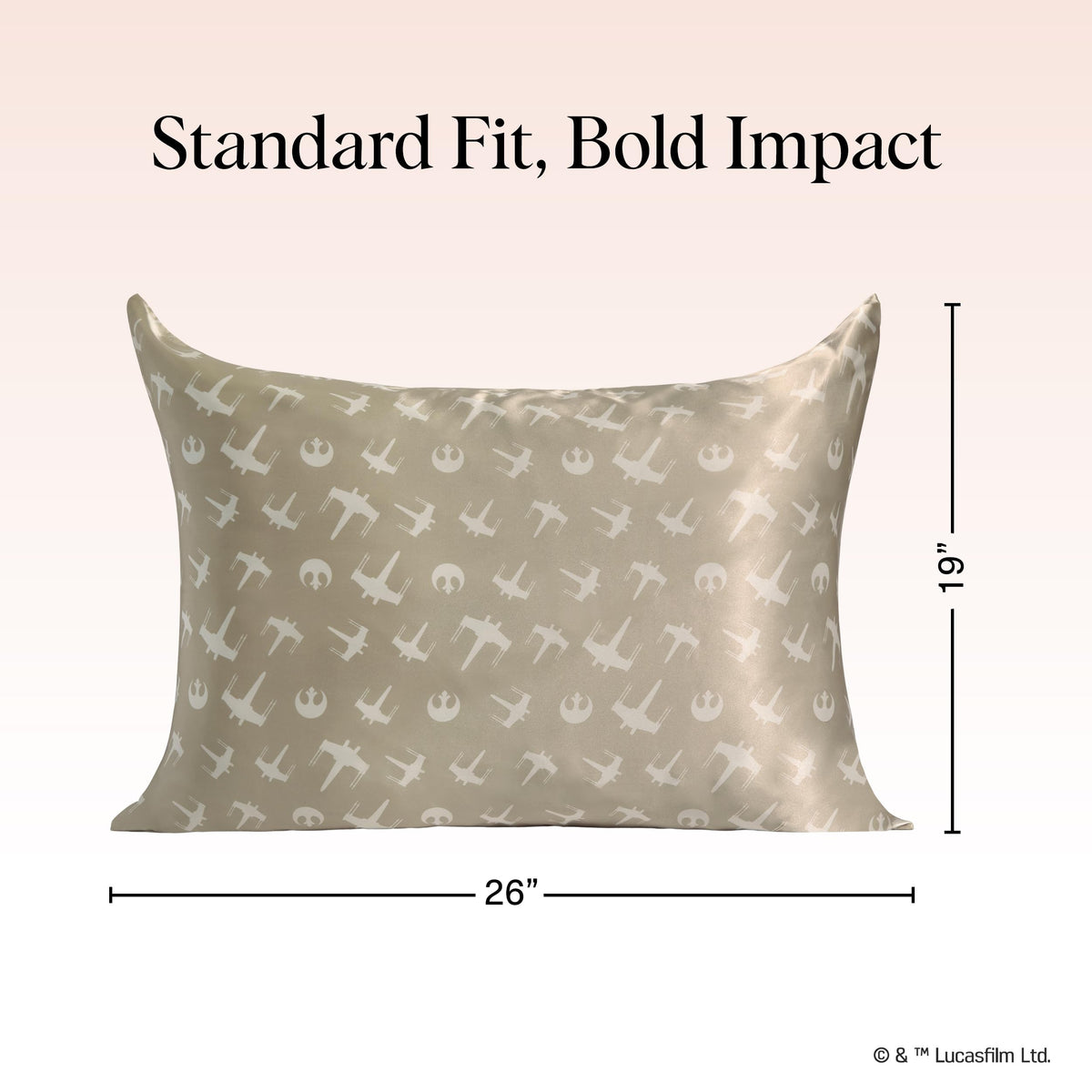 Satin finish minimizes sleep creases on Kitsch Rebel Alliance pillowcase