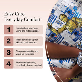Kitsch star wars satin pillowcase supports skin-care routine without creases