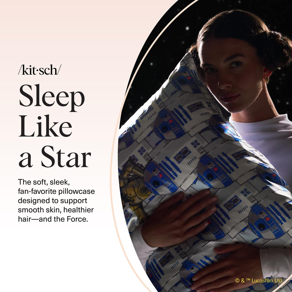 Kitsch wrinkle-free satin pillowcase delivers a sleek sleeping surface
