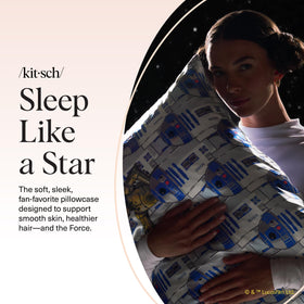 Kitsch wrinkle-free satin pillowcase delivers a sleek sleeping surface