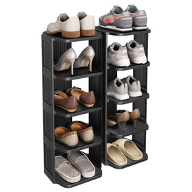 Kitstorack 10-tier stackable shoe rack with detachable tiers, assembly view