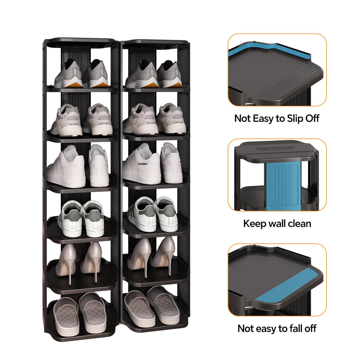 Kitstorack anti-slip bottom edge design keeps shoes secure