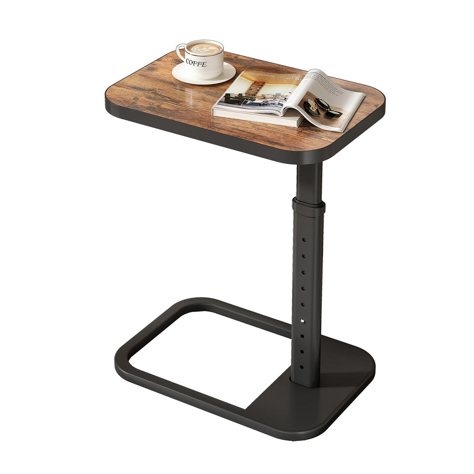Kitstorack C-shaped end table with 9-level height for customizable comfort beside the sofa