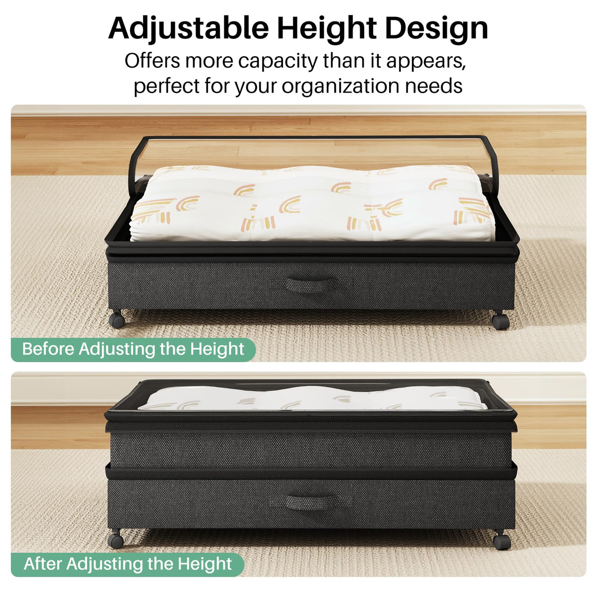 Kitstorack with clear window and label helps quick item identification