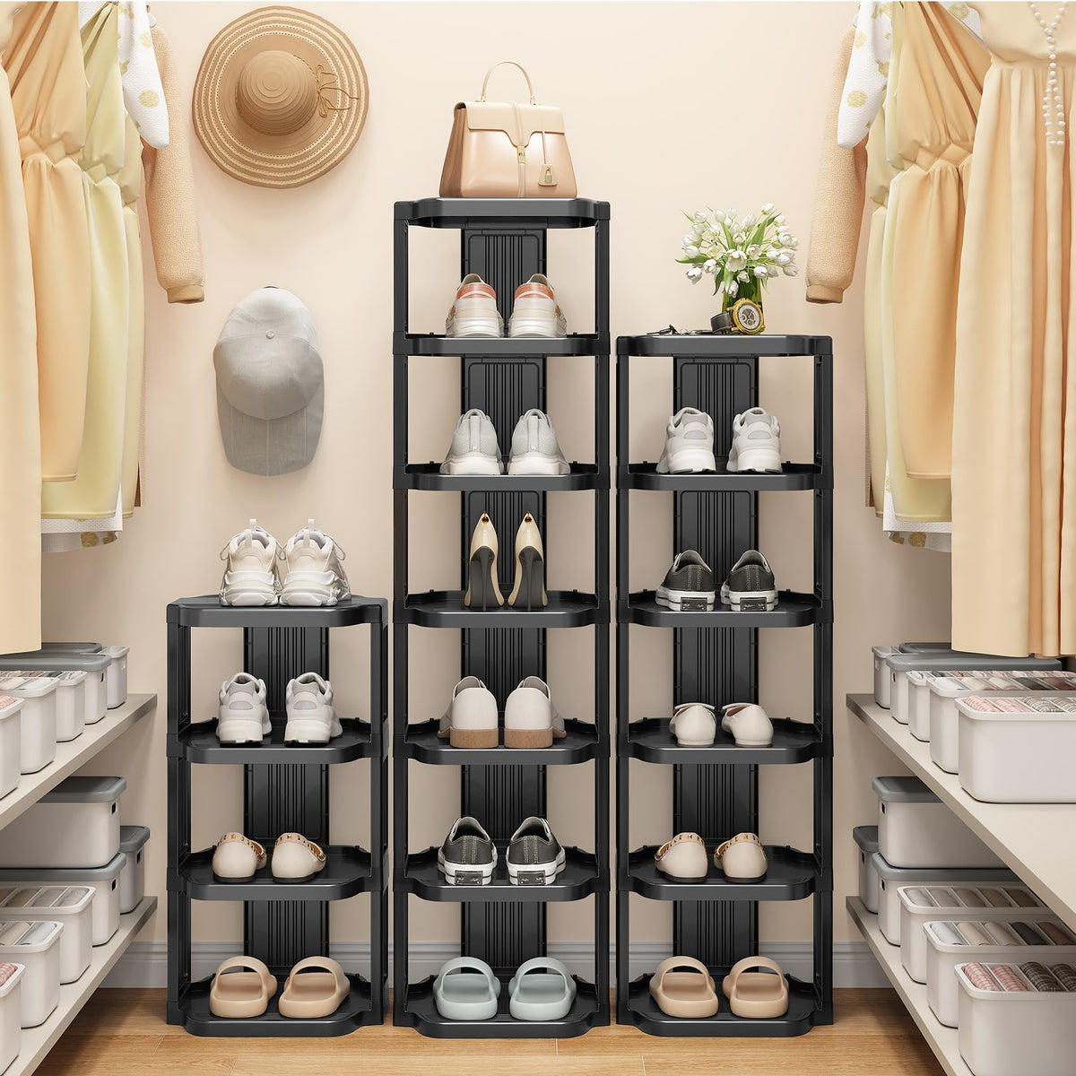 Kitstorack compact closet organization suitable for small spaces.