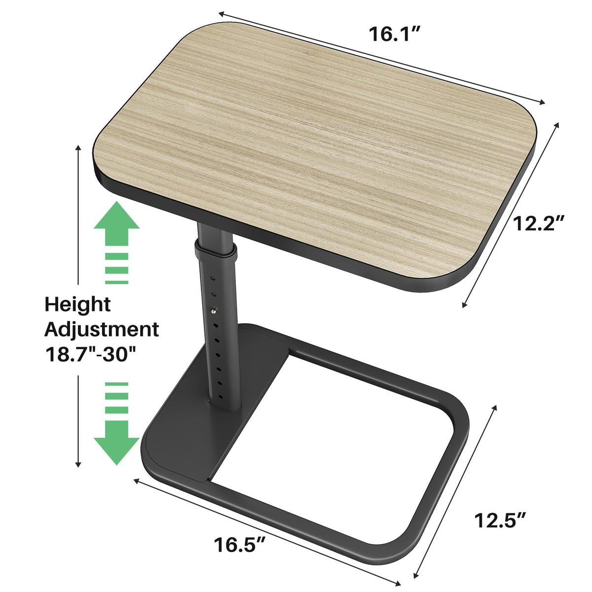 Kitstorack driftwood grey snack table on sofa with drinks within reach