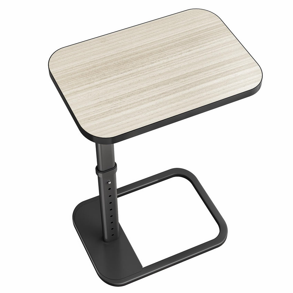 Kitstorack driftwood grey TV tray table viewed on sofa for easy meals