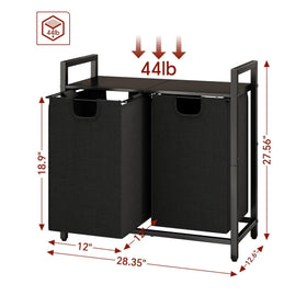 Kitstorack laundry hamper with pull-out bags for easy sorting