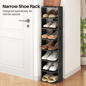 Kitstorack five-tier shoe rack vertical setup for tall shoes.