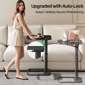 Kitstorack sofa arm table adjustable height for comfort while dining