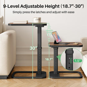 Kitstorack sofa-edge table fits along the couch for easy reach