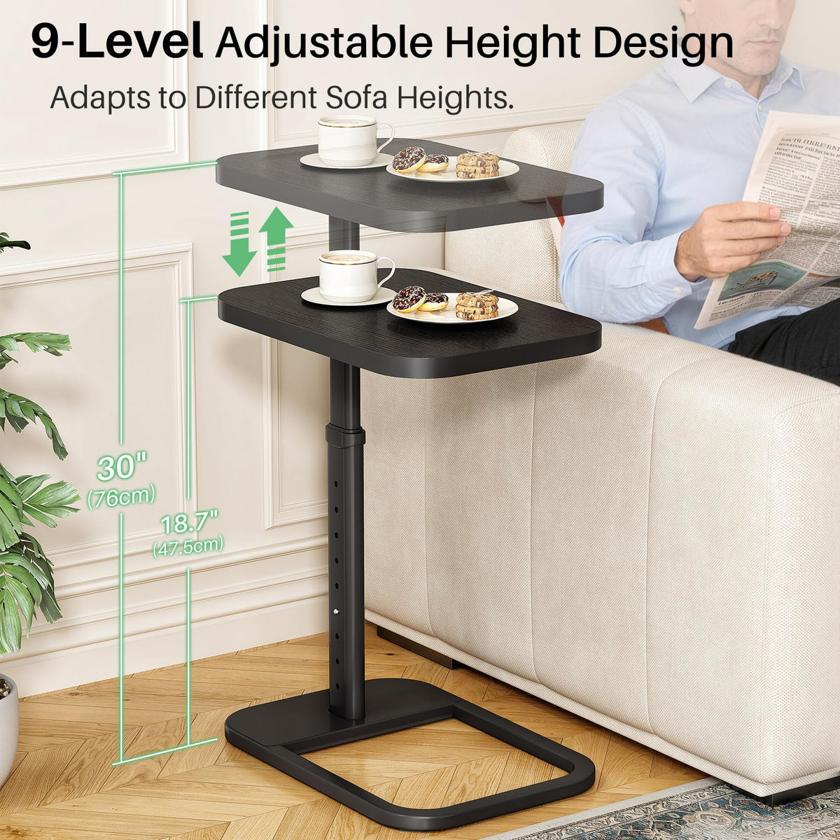 Kitstorack sofa table lightweight and easy to relocate for coffee or work.