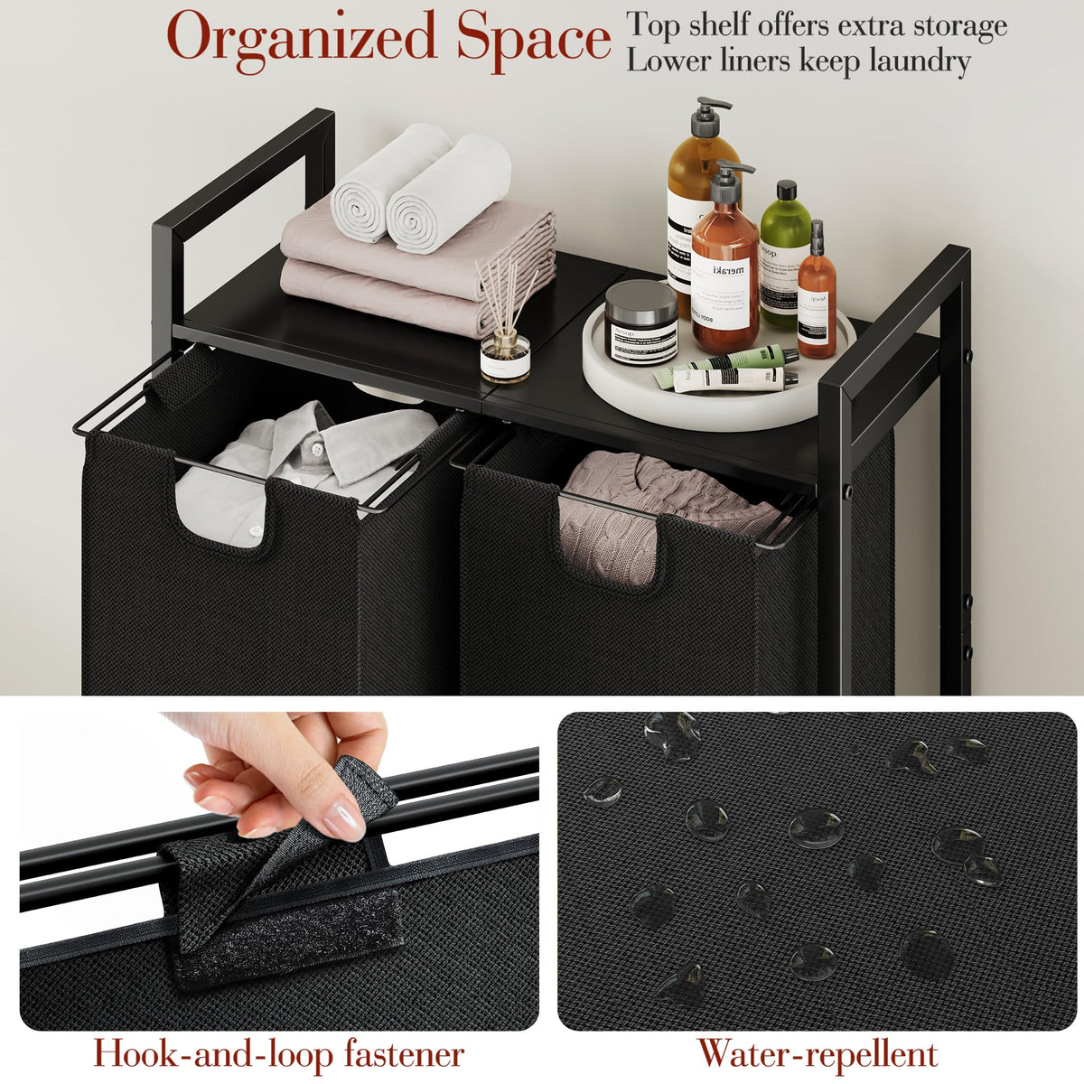 Kitstorack sturdy metal and Oxford fabric for lasting laundry duty