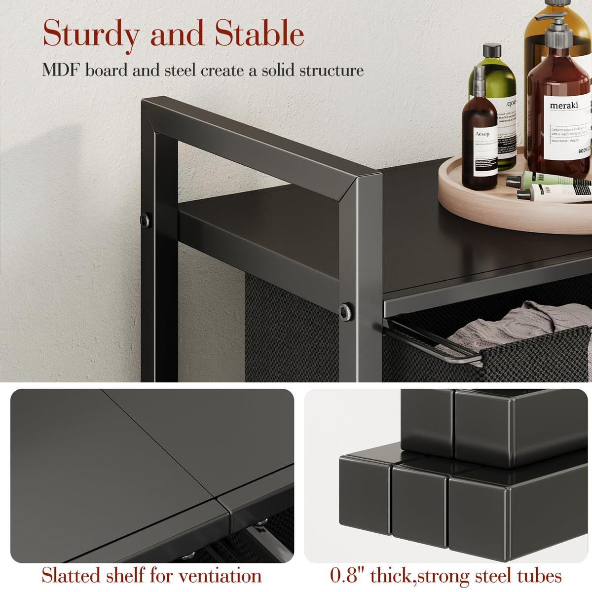 Kitstorack dual-compartment hamper keeps clothes separated and organized