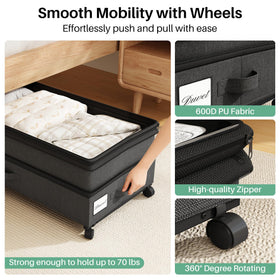 Kitstorack foldable under-bed storage design saves space when not in use.