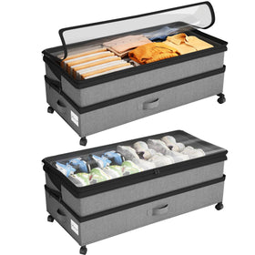Kitstorack under bed storage with wheels for easy mobility and access