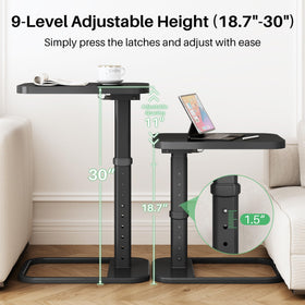 Kitstorack TV tray with 90-degree flip for compact storage beside sofa
