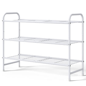 Kitsure 3-tier closet shoe rack keeps sneakers organized and handy.
