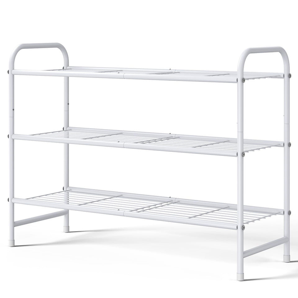 Kitsure 3-tier closet shoe rack keeps sneakers organized and handy.
